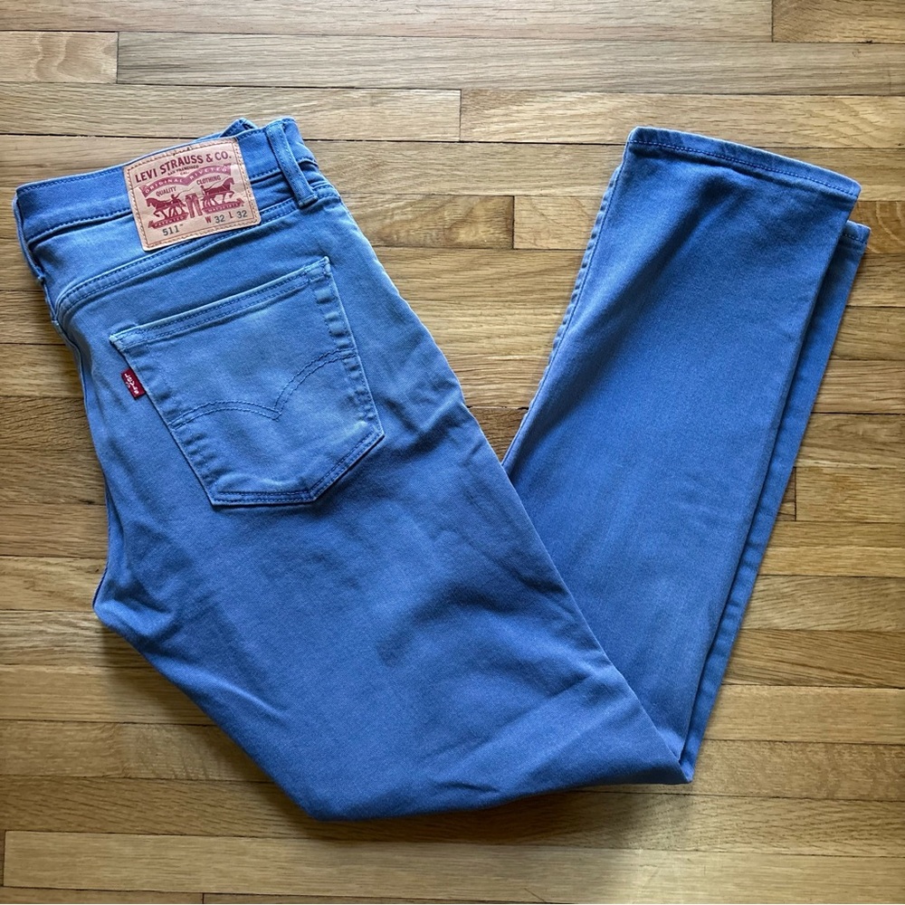 Levis 511 Jeans Mens 32x32 Blue Denim Tapered Regular Fit Stretch Casual Pants